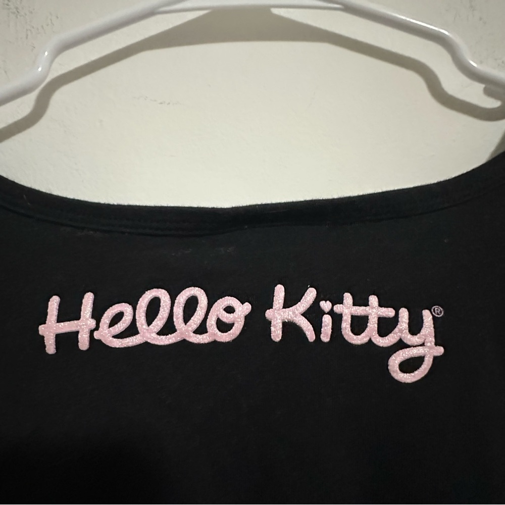SANRIO Hello Kitty 100% COTTON Pink & White Embellished Logo Size 2X - Picture 10 of 12